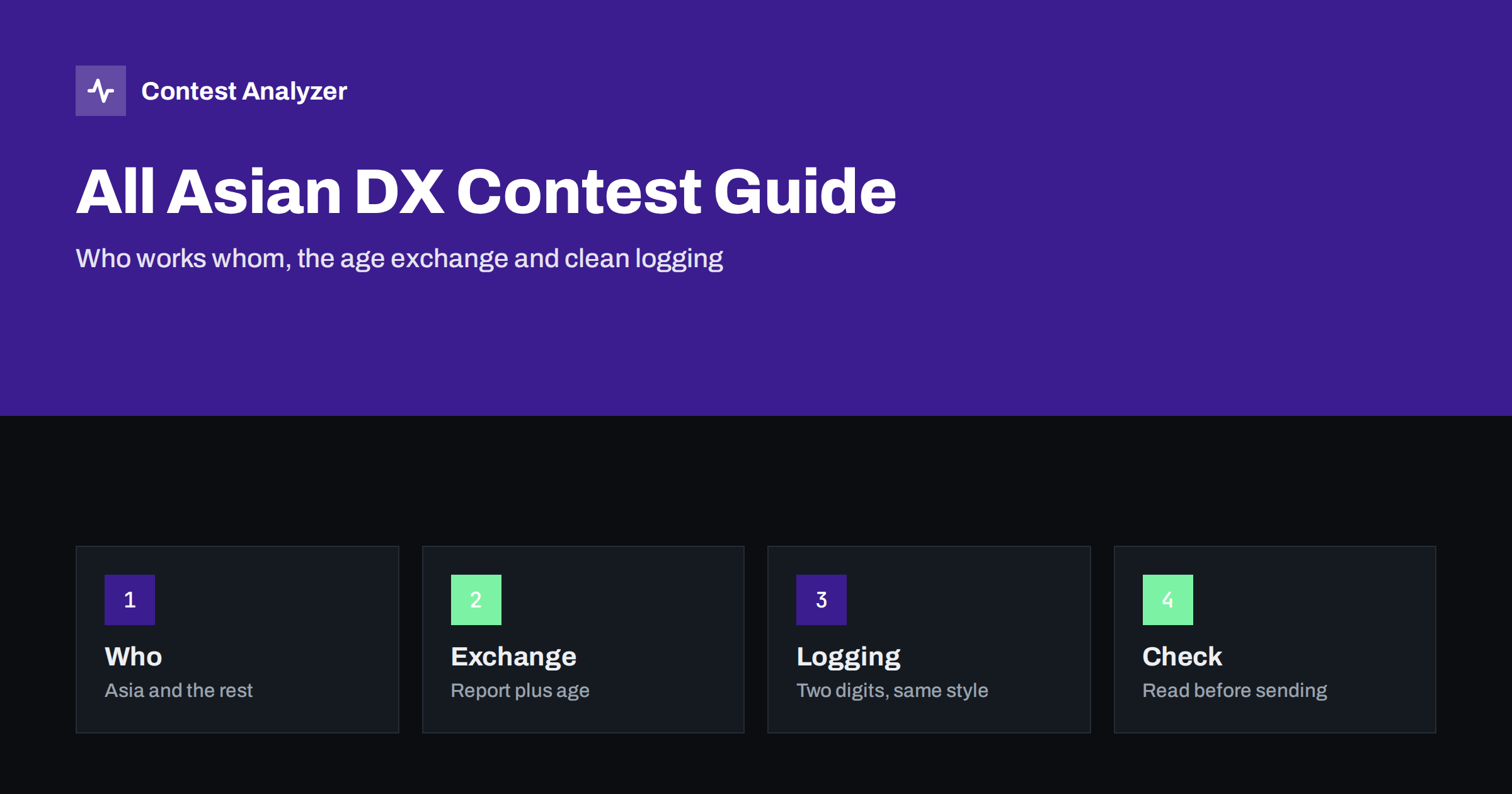 All Asian DX Contest Guide: Who Works Whom, Age Exchange
