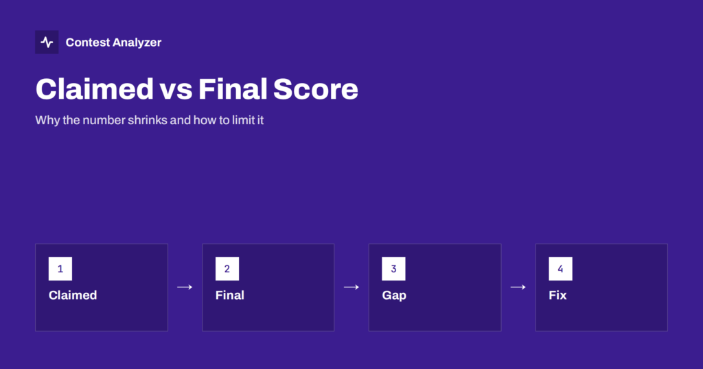 Claimed vs Final Contest Score: Why the Gap Appears