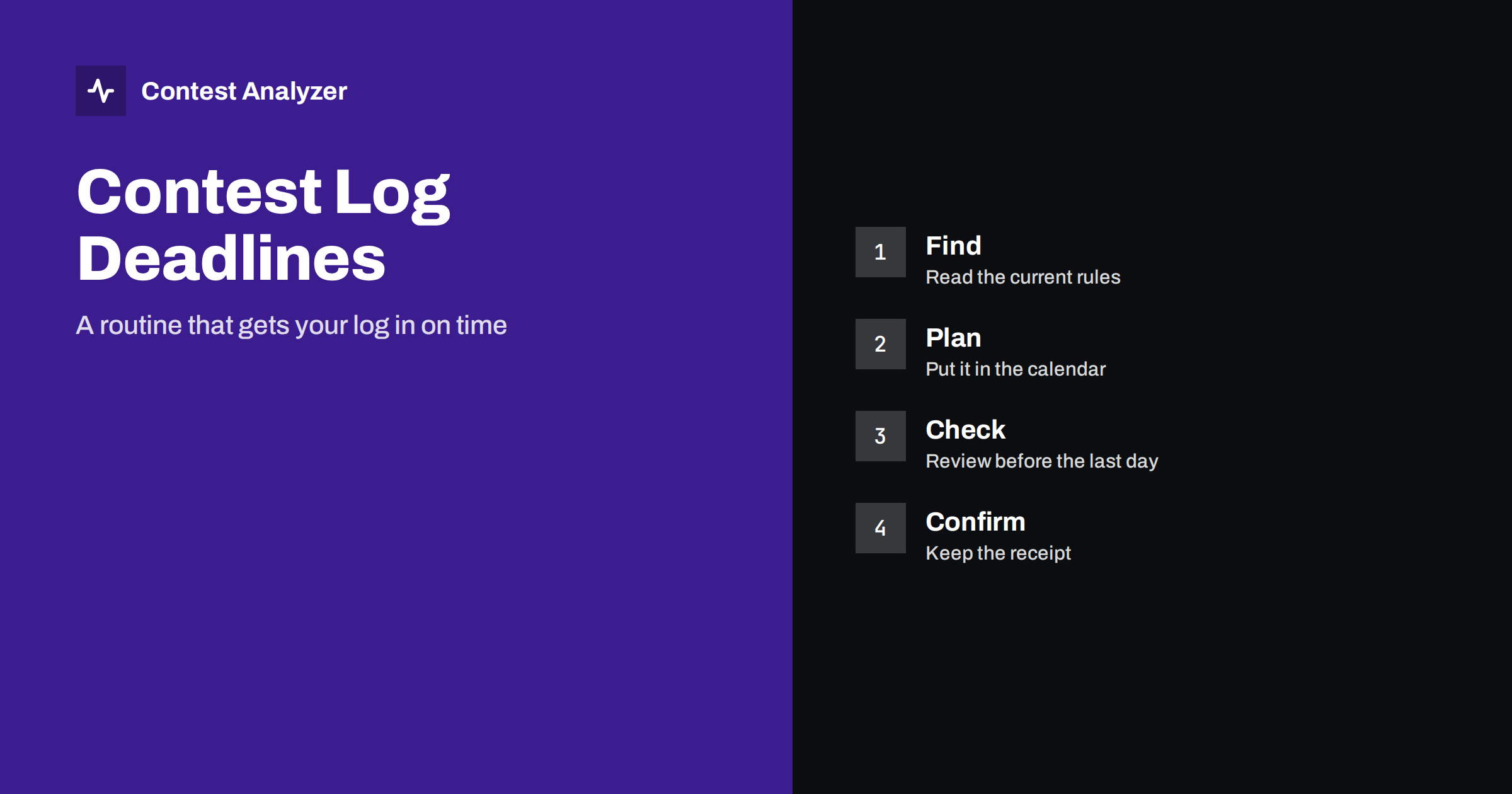 Contest Log Deadlines: A Routine to Never Miss One