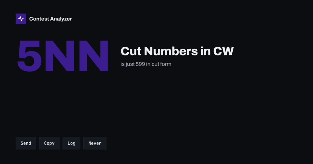 Cut Numbers in CW Contests: Copying and Logging Them