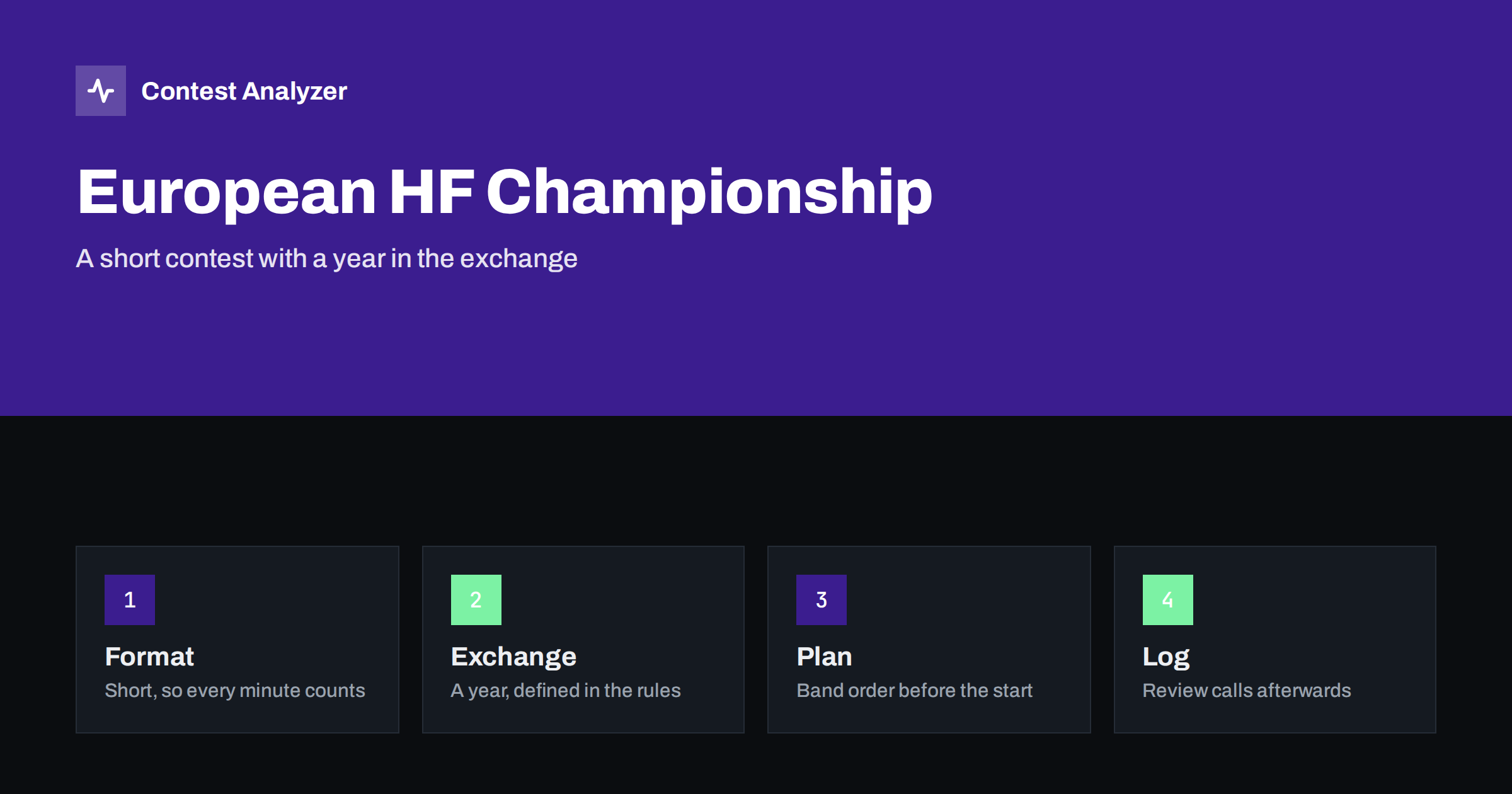 European HF Championship: Year Exchange and Strategy