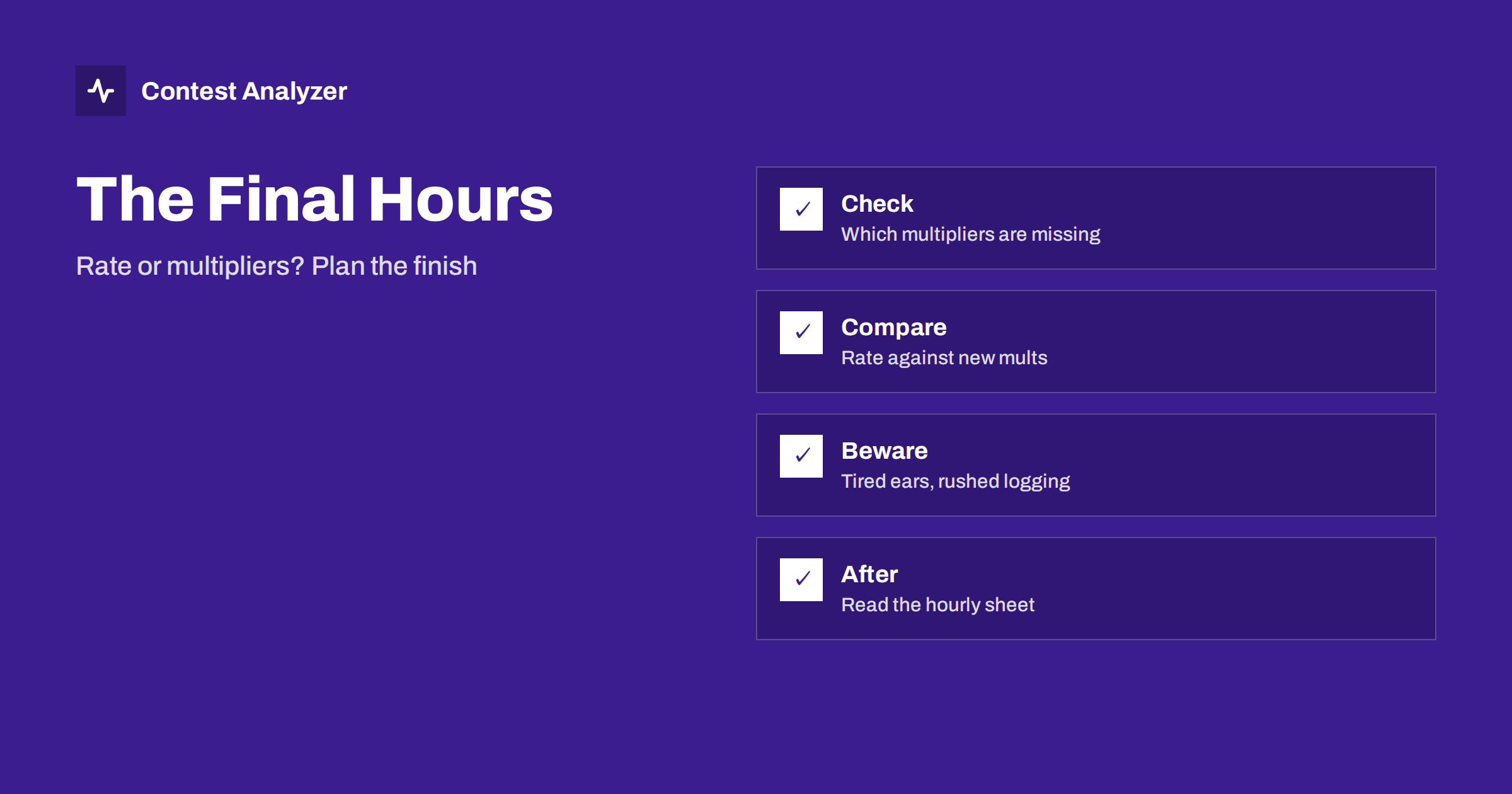 The Last Hours of a Contest: Rate or Multipliers?