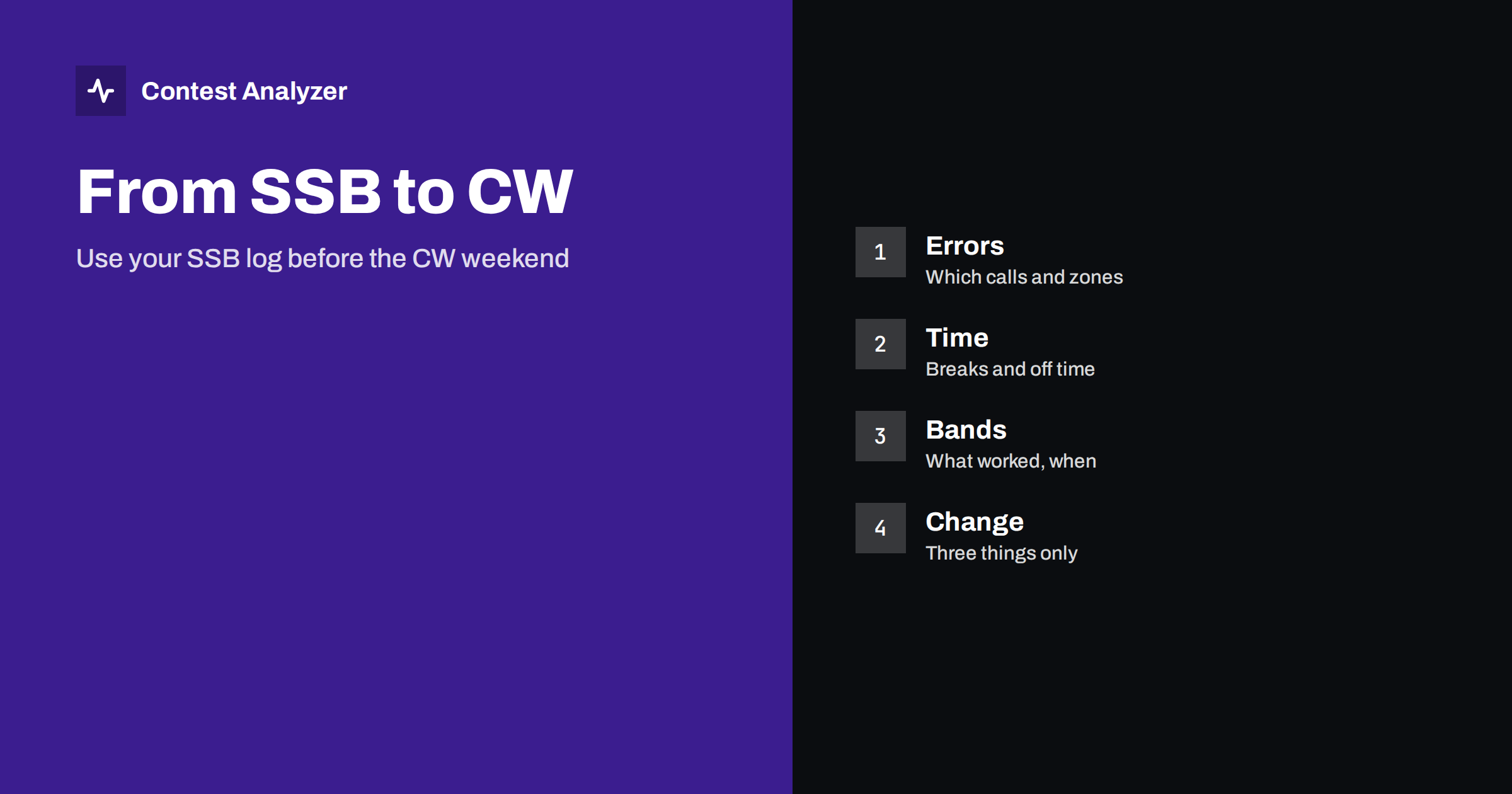 From CQ WW SSB to CQ WW CW: Lessons to Carry Over
